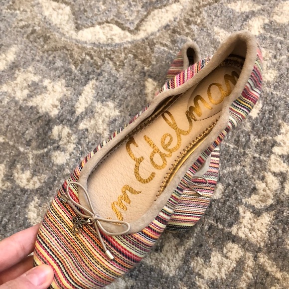 SAM EDELMAN Felicia Striped Ballet Flats In Bright - Picture 3 of 7